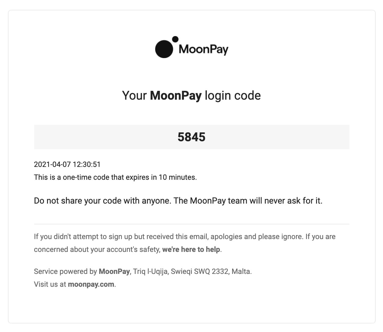 Email code